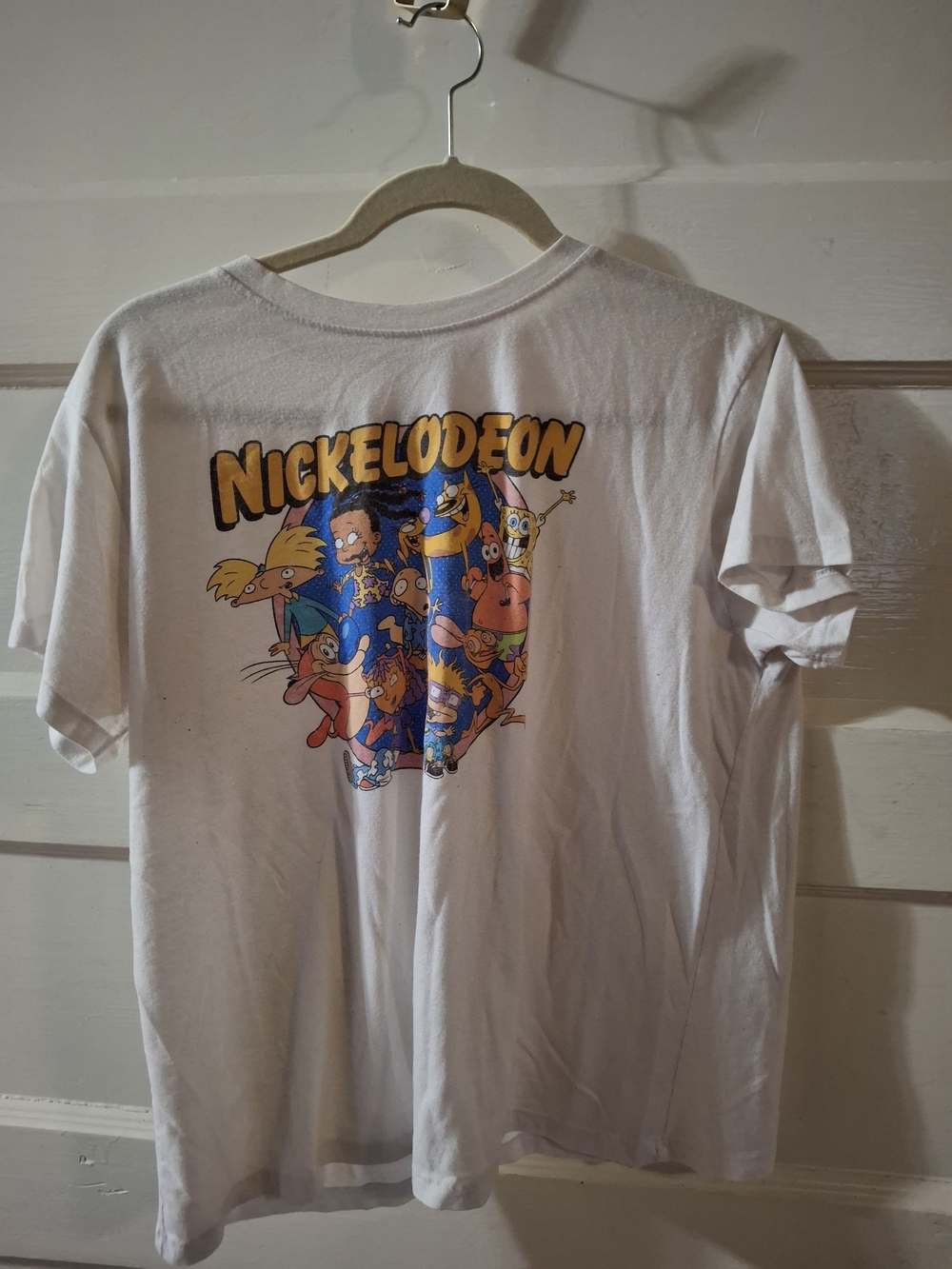 Nickelodeon Cartoon Characters White Graphic T-Shirt XL (CFD 189)